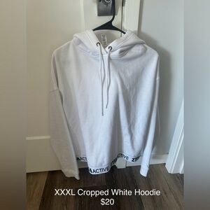 Ziya White Cropped Hoodie